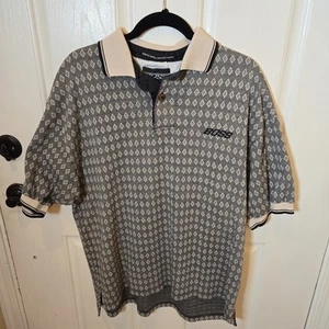 Vintage Y2K 90s Boss Geometric Design Poloshirt Herren Large bestickt - Bild 1 von 6