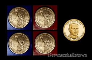 2014 P+D+S Herbert Hoover Presidential Dollar Mint Proof Set of Five (A+B PD) - Bild 1 von 3