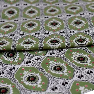 Indian Hand Block Floral Print 10 Yard Print Cotton Fabric Boho Craft Fabric - Picture 1 of 5