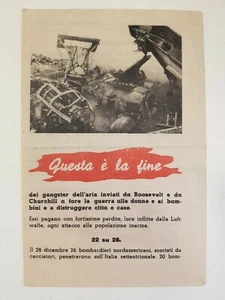 QUESTA è LA FINE DEI GANGSTER volantino di propaganda RSI, Rep. Sociale 1944 - Foto 1 di 2