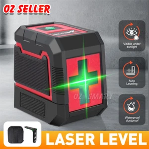 Green Beam Cross Line Laser Level Self Leveling Home DIY Level IP54 Water Resist - Picture 1 of 11