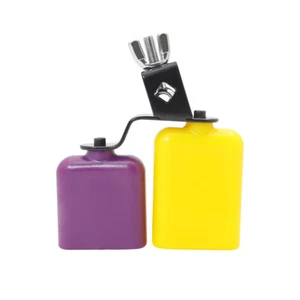 Bicolor Cowbell For Drum Set High And Low Tones Midium Size Toy Gift Child E3E0 - Picture 1 of 9