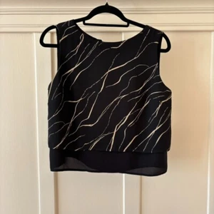 90s Vintage Layered Sleeveless Blouse Minimalist Jacqueline Ferrar MEDIUM - Picture 1 of 4