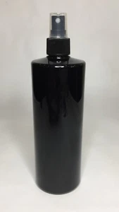 500ml Black Cylindrical Plastic Bottle & Black Atomiser Spray Pump ANY AMOUNT - Picture 1 of 1