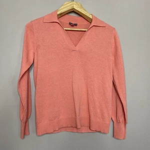 Vince Camuto Collared V Neck Long Sleeve Sweater Top Coral Women’s Size XS - Picture 1 of 13