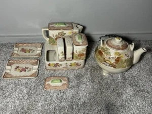 Vintage Teekanne & Gewürzset, S/P Brown & Richie, orientalisch, Keramik 12 Teile - Bild 1 von 12