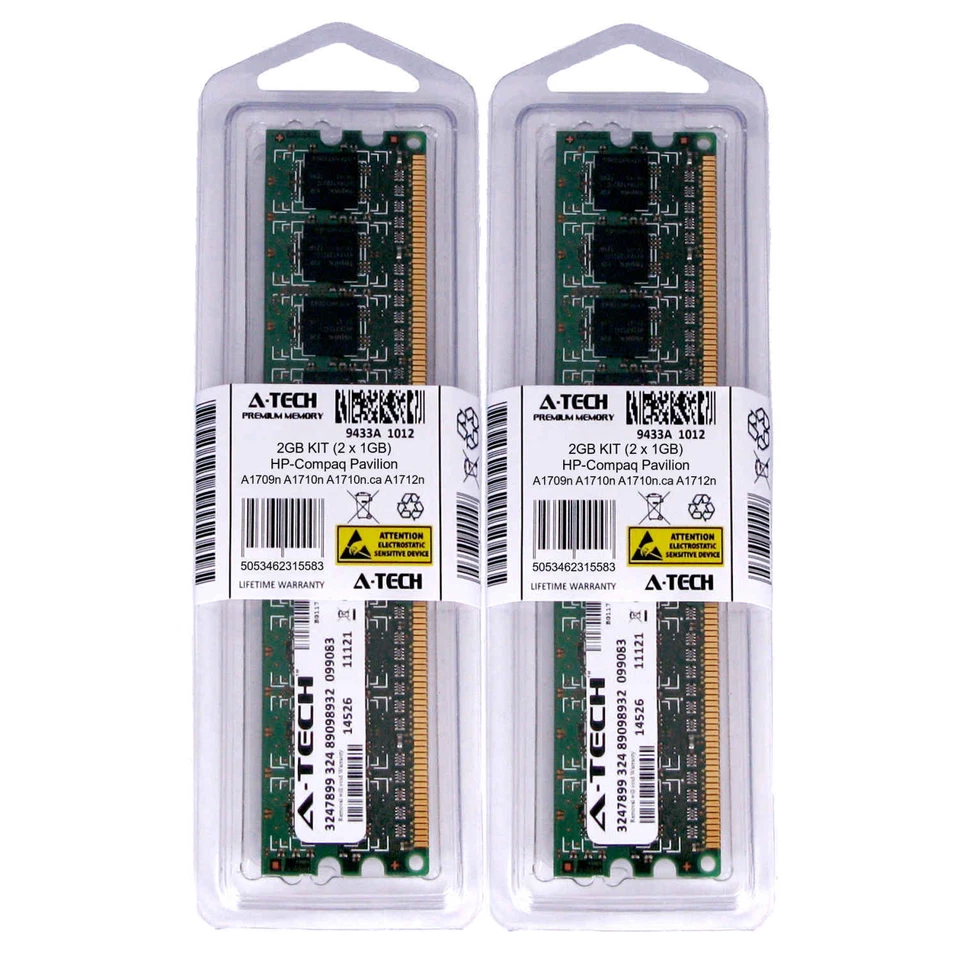 2GB KIT 2 x 1GB HP Compaq Pavilion A1709n A1710n A1710n.ca A1712n Ram Memory - Image 1 of 1