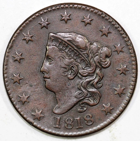 1818 1c N-1 Matron Head Large Cent Cover