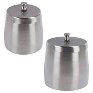 Windaschenbecher Edelstahl schwer robust Metall Sturm Aschenbecher Deckel Silber - Bild 1 von 5