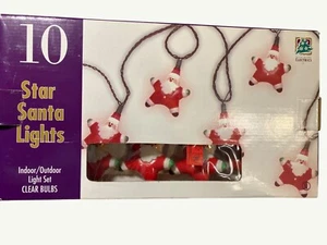 Star Santa Christmas String Lights Indoor/Outdoor Clear Bulbs - Picture 1 of 11