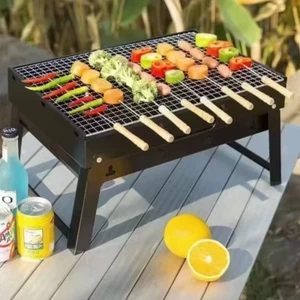 Portable BBQ Charcoal Grill Stainless Steel Small Mini BBQ Outdoor - Picture 1 of 7