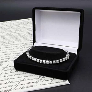 Quality Rhodium Plated Tennis Bracelet Made with SWAROVSKI(R) Crystals - USA ... - Picture 1 of 4