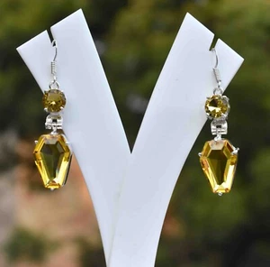 Yellow Citrine Gemstone 925 Sterling Silver Jewelry Gift For Women Earring S-150 - Picture 1 of 5