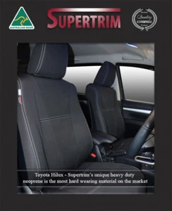 FRONT + REAR Seat Cover Fit Toyota Hilux (Sep 2015-Now) Neoprene Waterproof - Picture 1 of 11