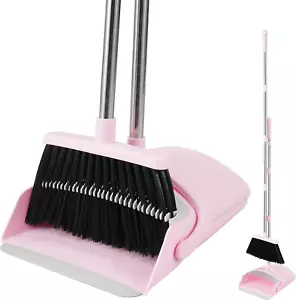Broom and Dustpan Set, Outdoor Broom with Dustpan Combo Set for Sweeping Indoor - Picture 1 of 12
