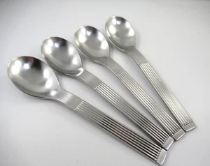 Dansk THEBE 4 Soup Place Spoons 18/8 Satin Stainless Steel Flatware 7-1/4" Japan - Picture 1 of 6