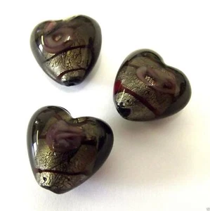 IMPEX TRIMITS DELUXE - HEART ROSE LAMP BEADS - BLACK - Picture 1 of 1