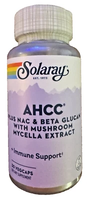 SOLARAY AHCC plus NAC & Beta Glucan Immune System Support - 30 Veg Caps (09/26)! - Image 1 of 4