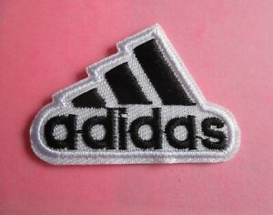 Adidas (Running Shoes) (1991-Now) Black & White New Iron-On Patch 2"