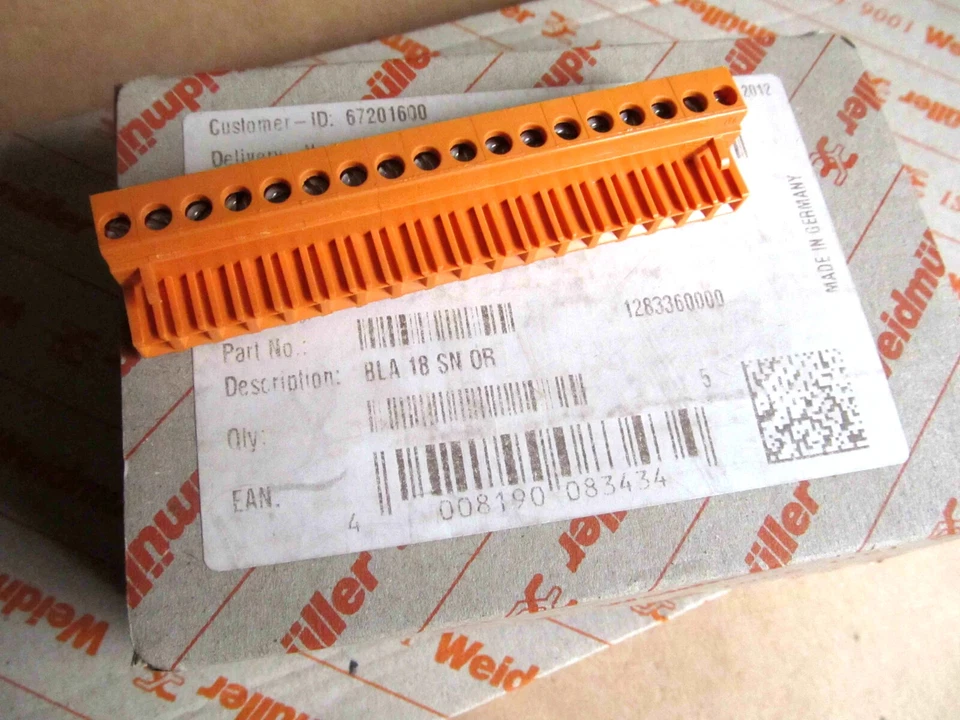 1pcs New 1283360000 BLA 18 SN OR weidmuller PCB - Image 1 of 1