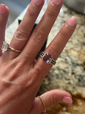 Anillo David Yurman 10x8mm Amatista y Diamante Pequeño Wheaton Talla 7 Foto 1 de 4