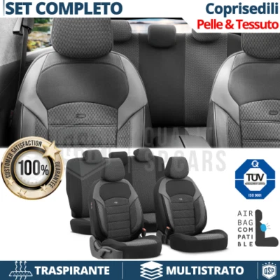 COPRISEDILI per Fiat Panda Tessuto e Pelle PU SET Anteriori + Posteriori TÜV - Immagine 1 di 4