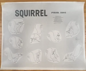 Disney's "Sleeping Beauty" 1959 SQUIRREL, Original Photostatic Model Sheet - Picture 1 of 1