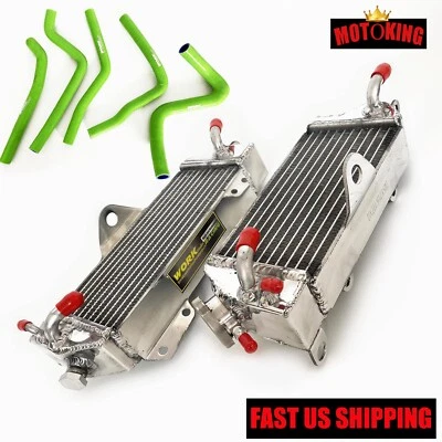 Aluminum Radiator+Green Hose for Kawasaki KX250 1990-1993 1991 1992 90 91 92 93 Foto 1 de 4
