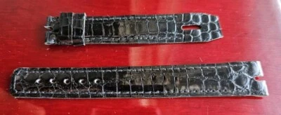 Auténtica correa de reloj de cuero exótico negra Van Cleef & Arpels 16 X 15 mm OEM Foto 1 de 4