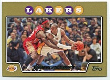 Kobe Bryant 2008-09 Topps Gold Parallel /2008 With Lebron James Iconic #24 NM