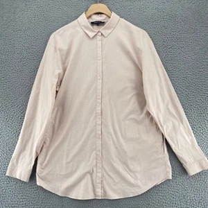 Lafayette 148 New York Shirt Damen Medium Ivory Knopfleiste Kragen Langarm - Bild 1 von 10