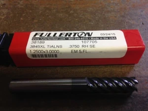 .375" 3/8" 5 NUT EINENDIG LANG TiAlN HARTMETALL SCHAFTFRÄSER 3/8" X 3/8" X 1-1/4" X - Bild 1 von 1