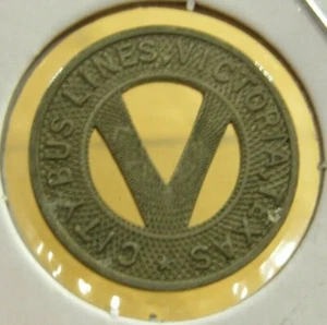 1946 City Bus Lines Victoria, TX Transit Token - Texas - Picture 1 of 2