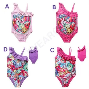 2016 New Kids Girl's Cartoon Print Shopkins Swimsuit Bikini Bathing Swimwear - Picture 1 of 1