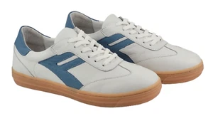 Andrea Conti sneaker 00671510439 white blue genuine leather removable footbed women's - Picture 1 of 7