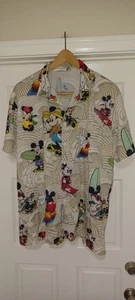 Mickey Mouse Minnie Button Up Hemd Herren Gr. L Kurzarm Hawaii  - Bild 1 von 2