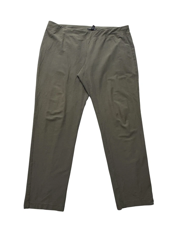 Брюки женские Eileen Fisher большие оливково-зеленые эластичные на лодыжке сделано в США - Изображение 1 из 4