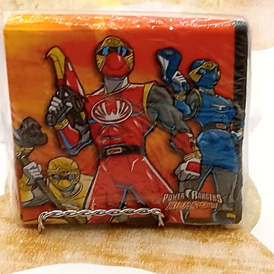 POWER RANGERS NINJA STORM Orange Napkins Party New Sealed 16 CT 5x5" Hallmark - Image 1 of 4
