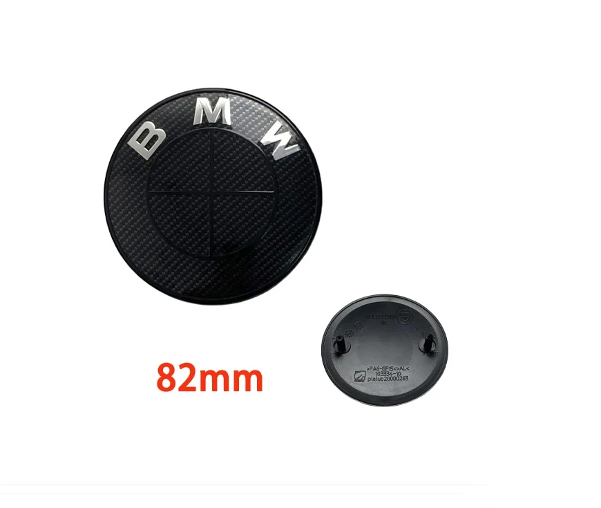 2026 Style FULL BLACK CARBON FIBER 82mm Front Hood Bonnet Emblem Badge Logo - Image 1 of 1