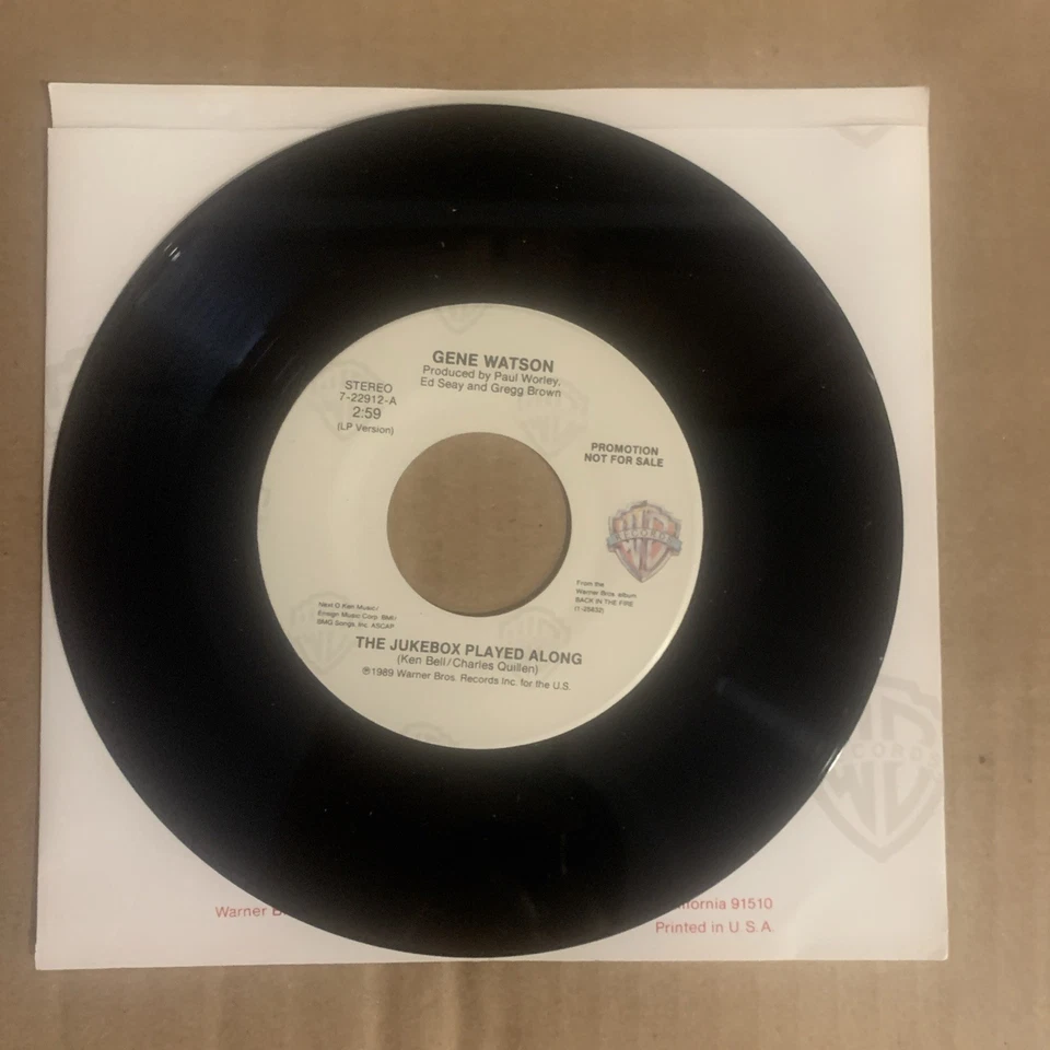 Gene Watson, 45 rpm, Promo, VG+, The Juke box Played Along, 7-22912 - Image 1 of 2