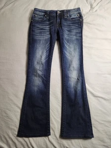 Jeans Rock Revival Johanna Bootcut para mujer talla 28x30 lavado oscuro tiro bajo grunge NUEVO - Imagen 1 de 10