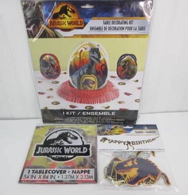 Jurassic World Dinosaur Birthday Party Decorations Banner Table Cover Decor Kit - Image 1 of 4