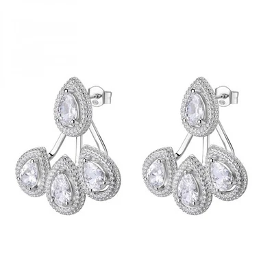 Orecchini pendenti ROSATO Anna in argento 925 RZAN23 con cristalli a forma di go - Immagine 1 di 4