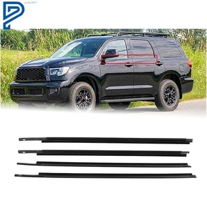 For Toyota Sequoia 2008-2020 4pcs Black Rubber Door Belt Molding Weatherstrip - Picture 1 of 15