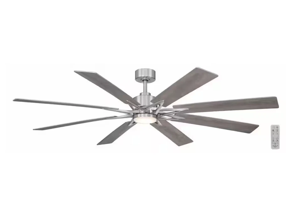 Home Decorators Intervale 72 in. Brushed Nickel Windmill Ceiling Fan & Remote - Image 1 of 1