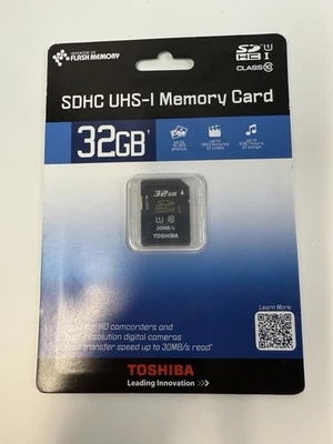TOSHIBA SDHC Card SD 32GB Class10 30mb/sec Compatible Made in Japan  New - Image 1 of 2