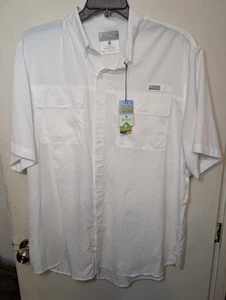 NWT Ocean & Coast Men's 3XL Tall Sport Fishing Shirt Vented Short Sleeve White - Picture 1 of 9
