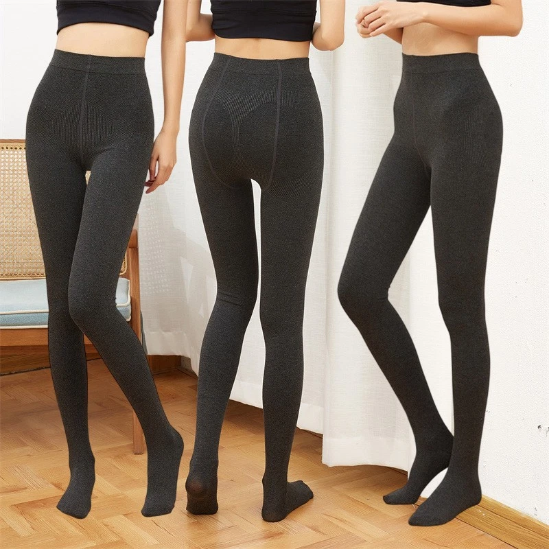 Women's Sweater Tights Black Warm Pantyhose Thick High Waist Body Shaping Opaque - Image 1 of 4