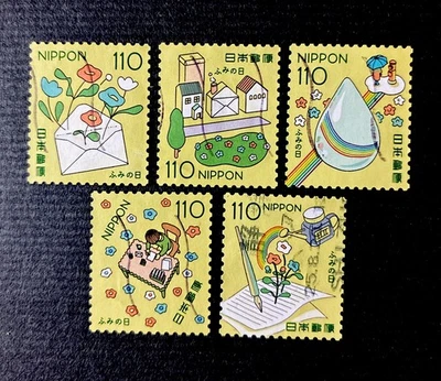 Japan Stamps 2025 Letter Writing Day 110¥ Complete Set of 5 /Used/VF - Image 1 of 3