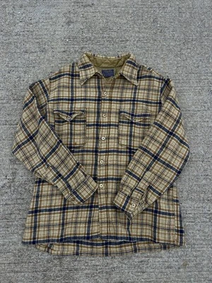 Camisa Pendleton XL Vintage Franela a Cuadros Amarilla Pura Lana Virgen RARA Foto 1 de 4